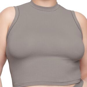 NWT SKIMS Stretch Cotton Jersey Mock Neck Tank